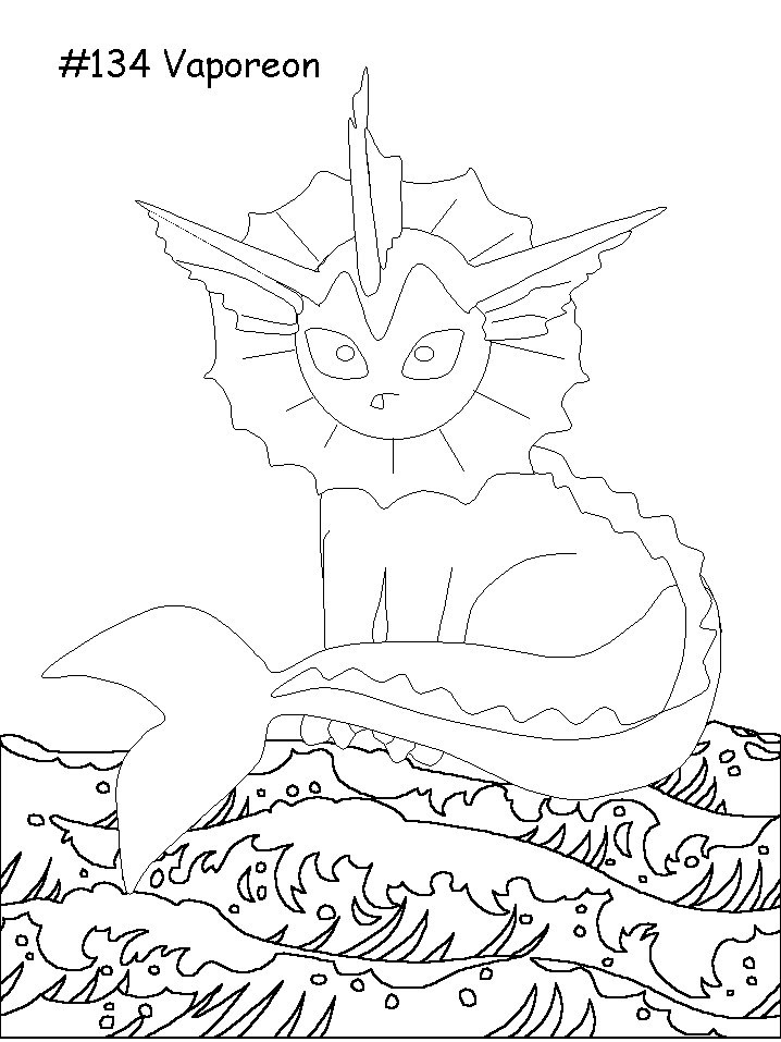 coloriage pokemon vaporeon